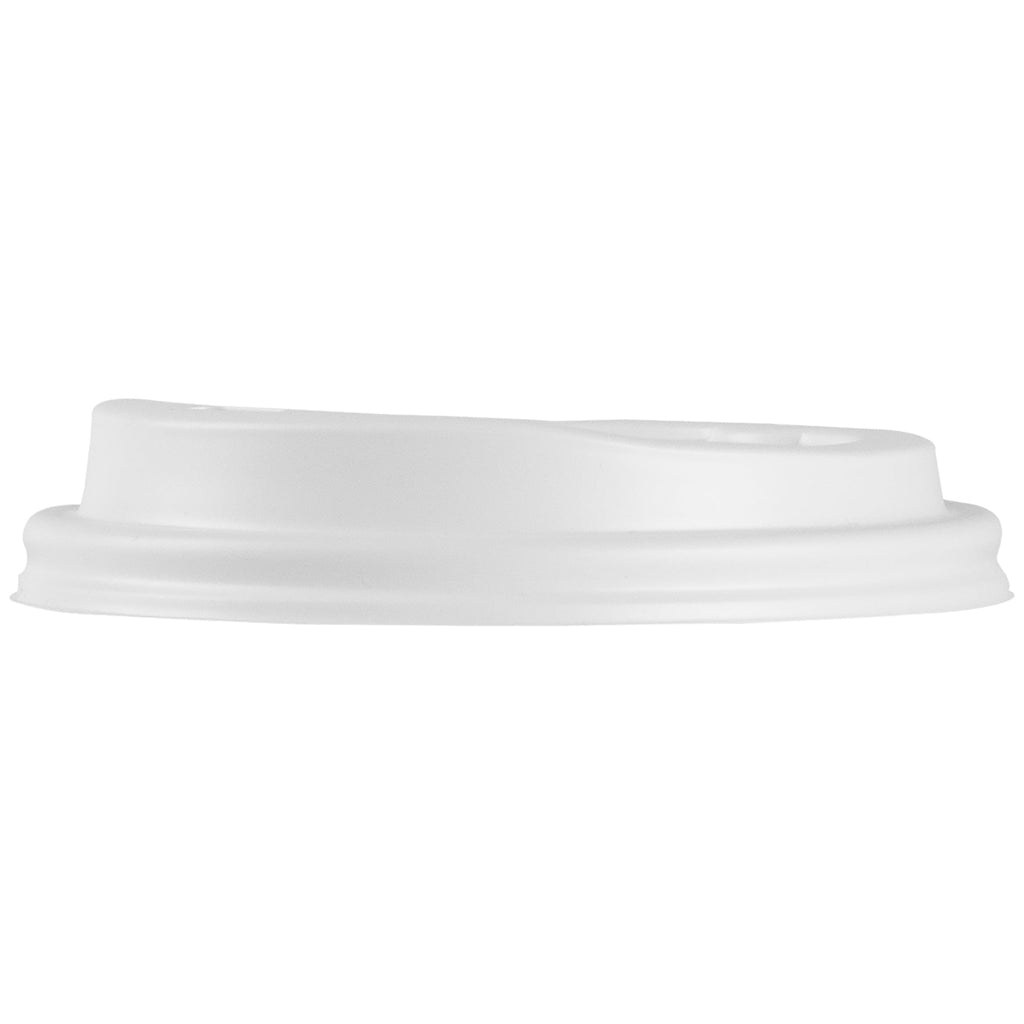 Restpresso 12 oz Gray and White Stripe Paper Single Wall Coffee Cup - with White Lid - 3 1/2"x 3 1/2"x 4 3/4" - 20 count box