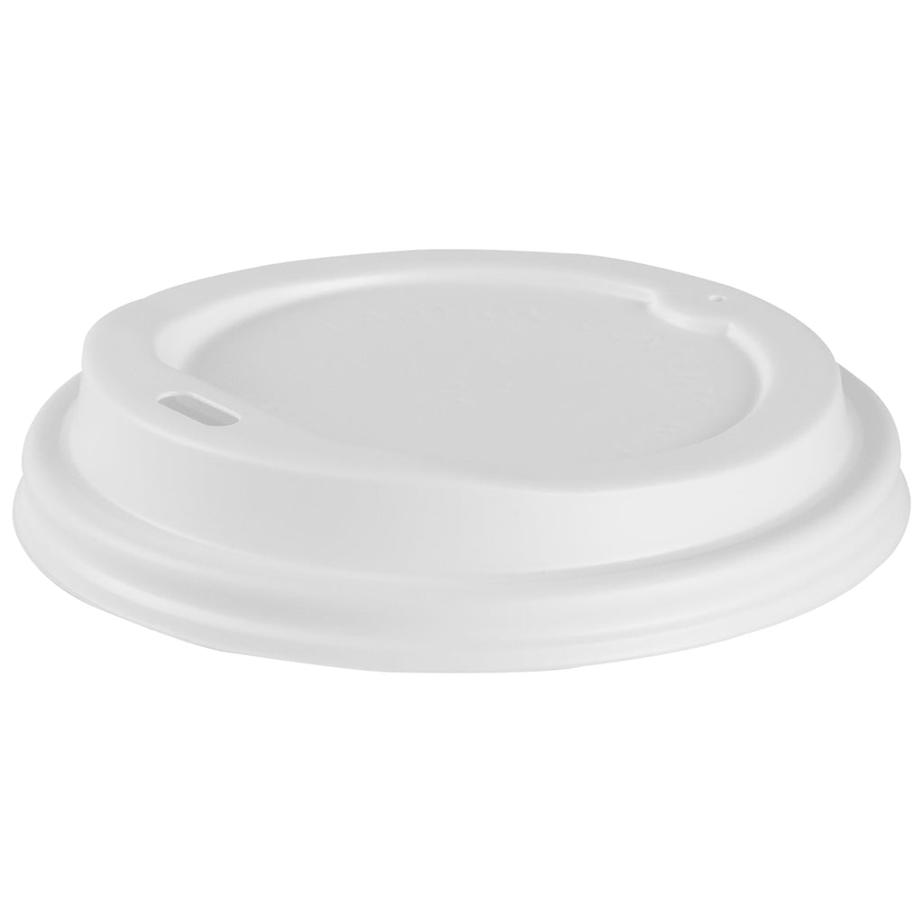 Restpresso 12 oz Gray and White Stripe Paper Single Wall Coffee Cup - with White Lid - 3 1/2"x 3 1/2"x 4 3/4" - 20 count box