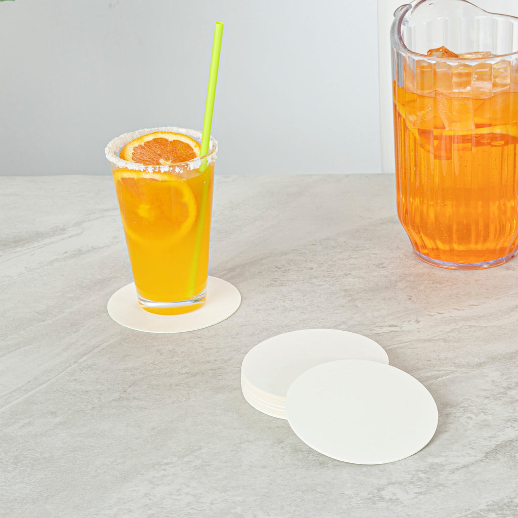 Bar Lux Round White Paper Coaster - 4" - 1000 count box