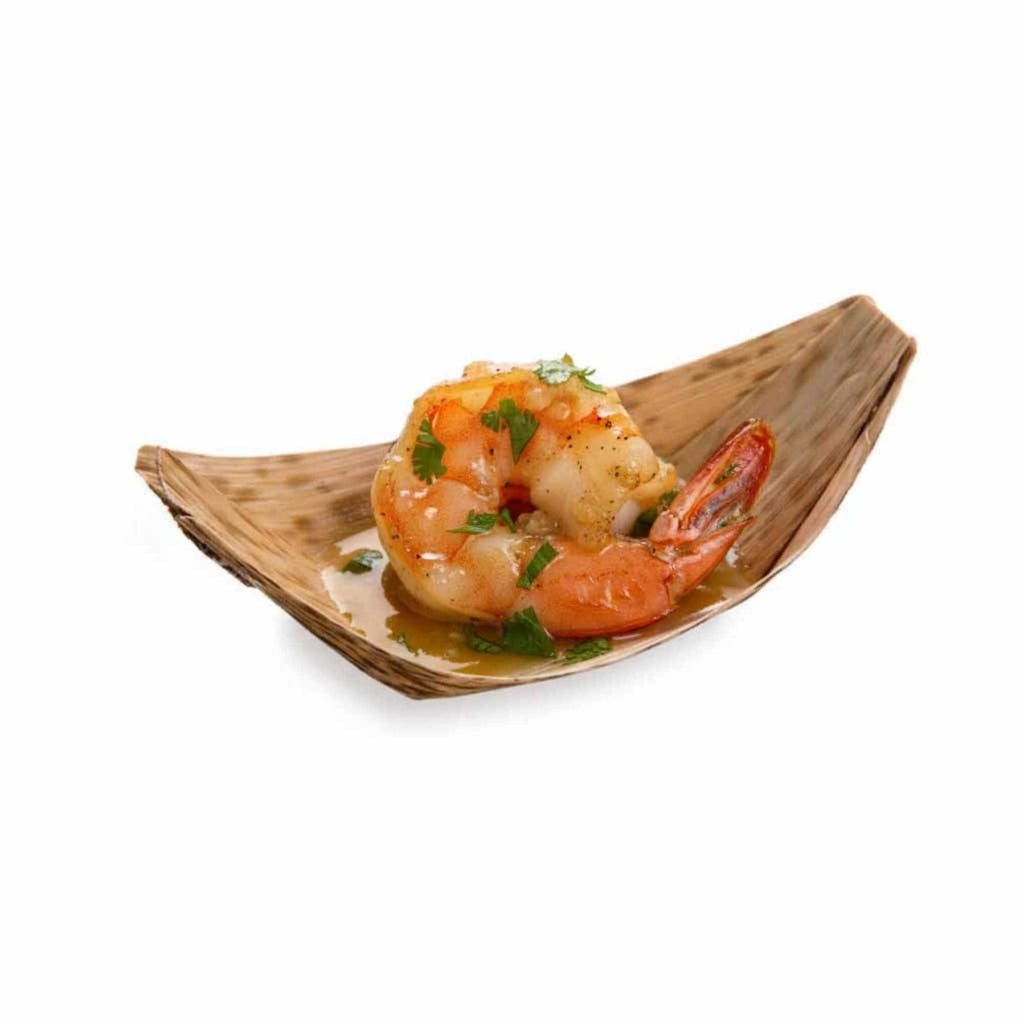 Bambuddha Natural Bamboo Small Food Tray / Boat - 4 3/4" x 2" x 1 1/2" - 200 count box