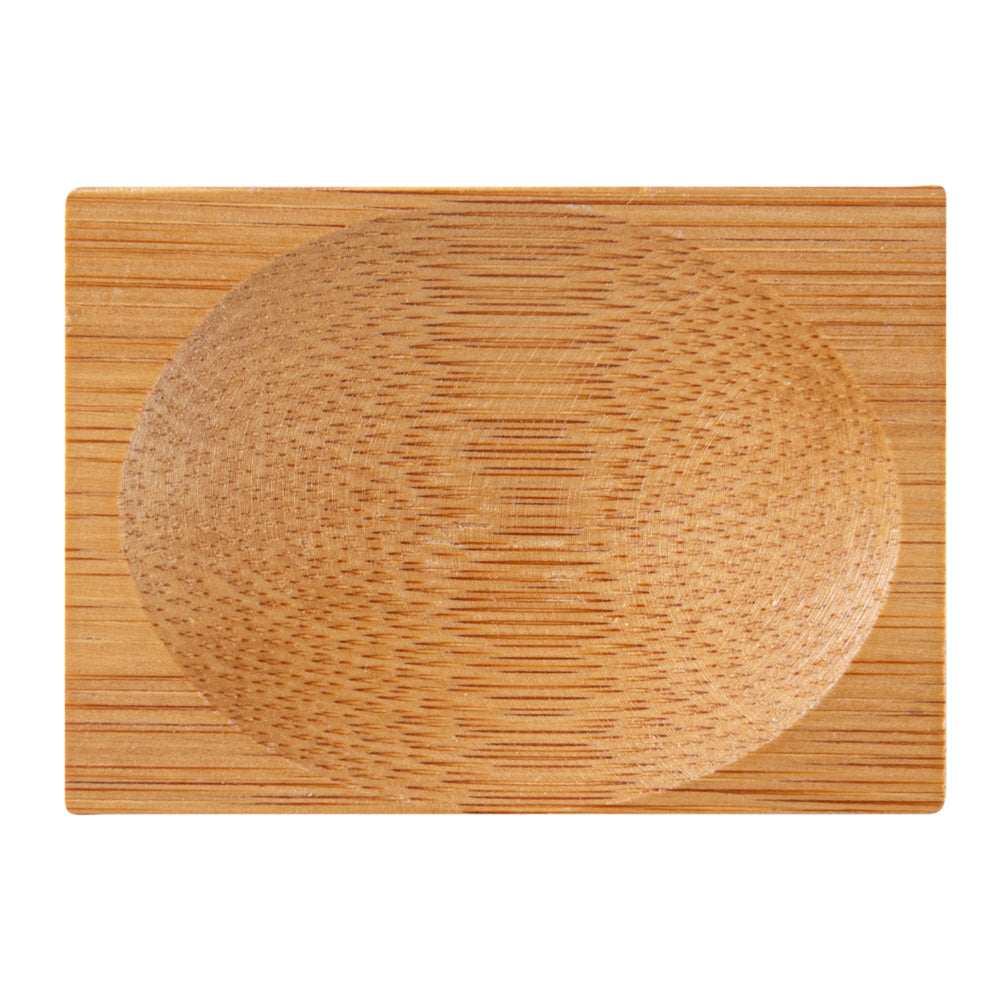 Bambuddha Rectangle Natural Bamboo Dish - 3" x 2 1/4" x 1/2" - 100 count box