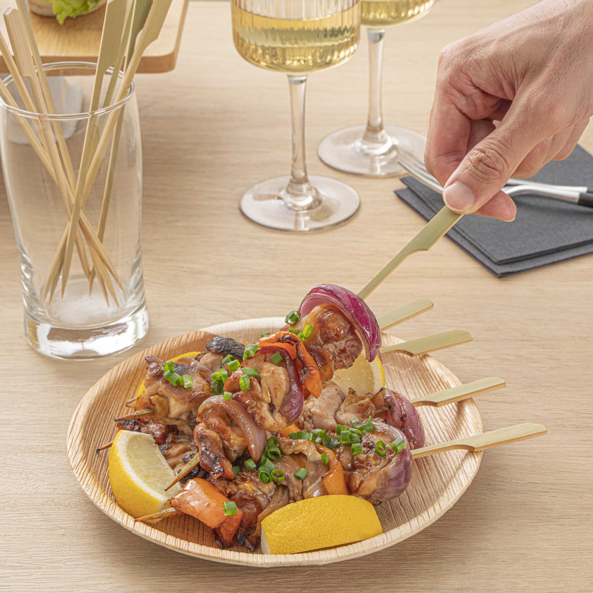 Pixy Natural Bamboo Paddle Skewer - 8" - 1000 count box