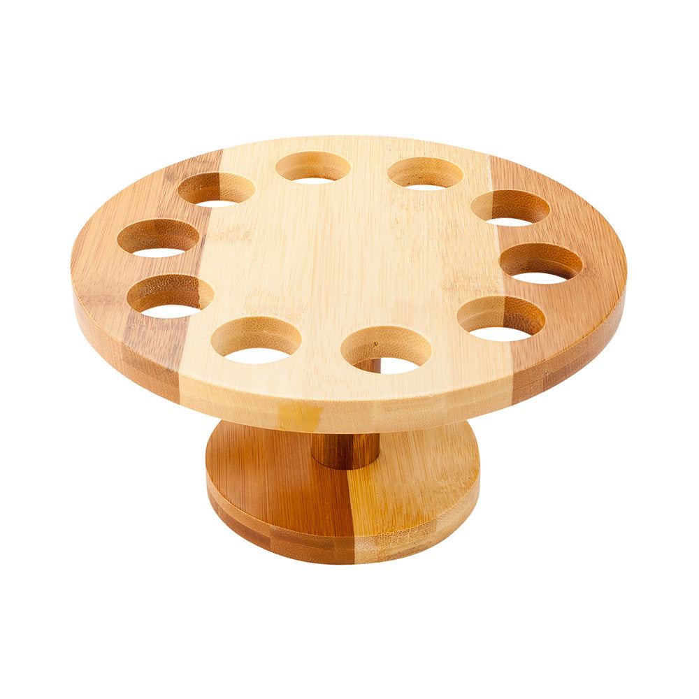 Bambuddha Round Natural Bamboo Cone Stand - 10 slots - 7 1/2" x 7 1/2" x 4" - 1 count box