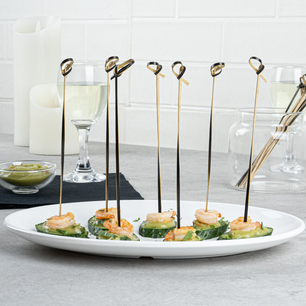 Pixy Black Bamboo Twisted Knot Skewer - 6" x 1/2" - 1000 count box