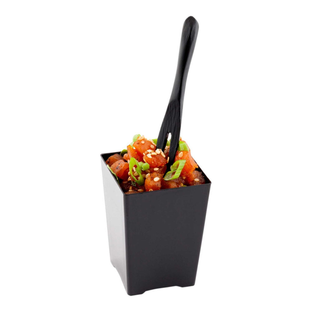 Bambuddha Black Bamboo Mini Fork - 3 1/2" - 100 count box