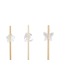 Pixy Clear Acrylic Bead Bamboo Pick - Assorted Styles - 3 1/2" x 1/2" x 1/2" - 1000 count box
