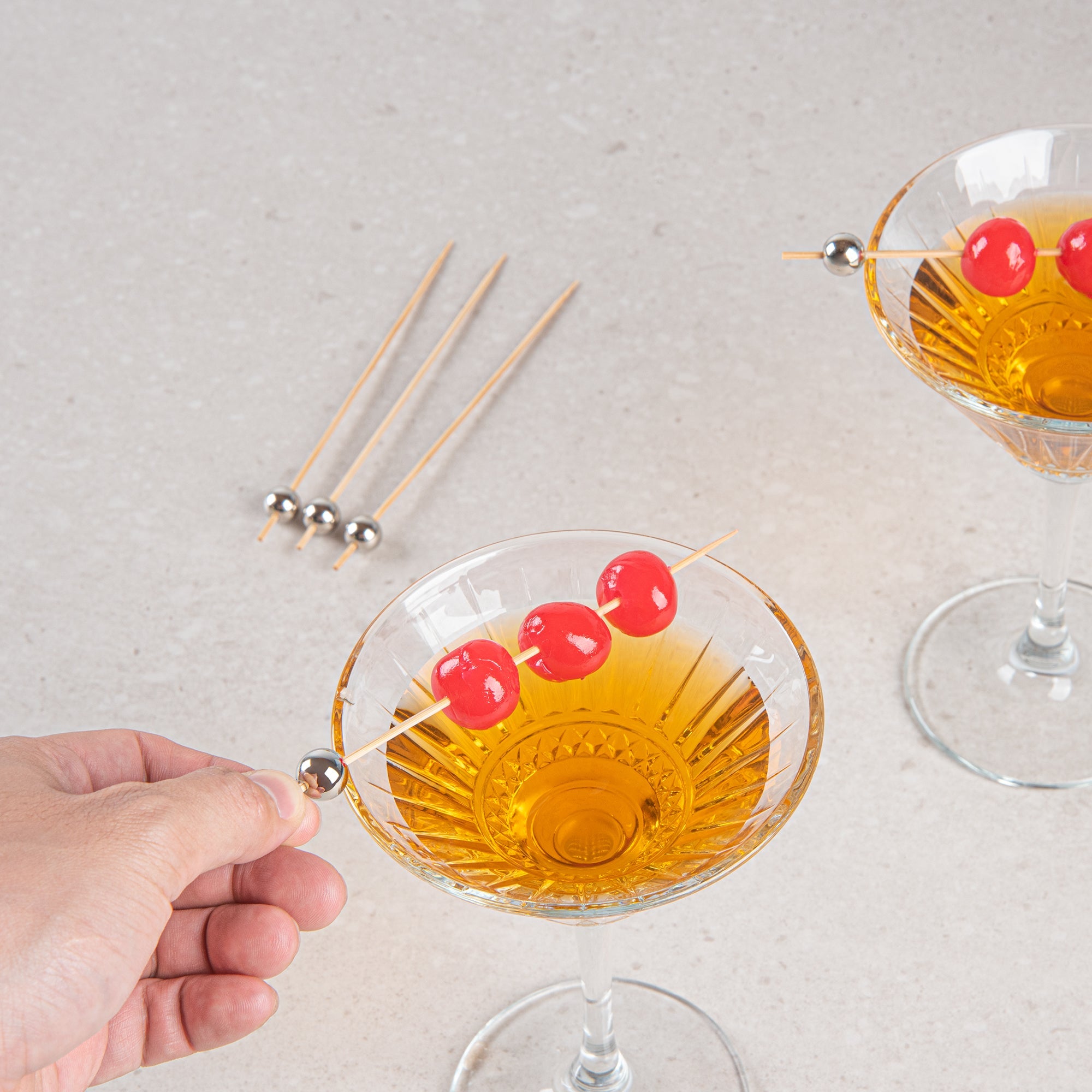 Pixy Silver Bamboo Sphere Skewer - 6" - 1000 count box