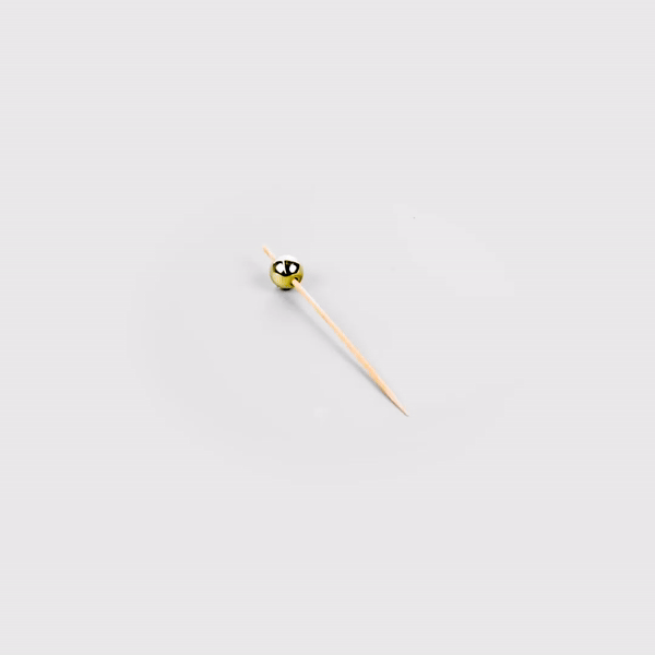 Pixy Gold Bamboo Sphere Pick - 4" - 1000 count box