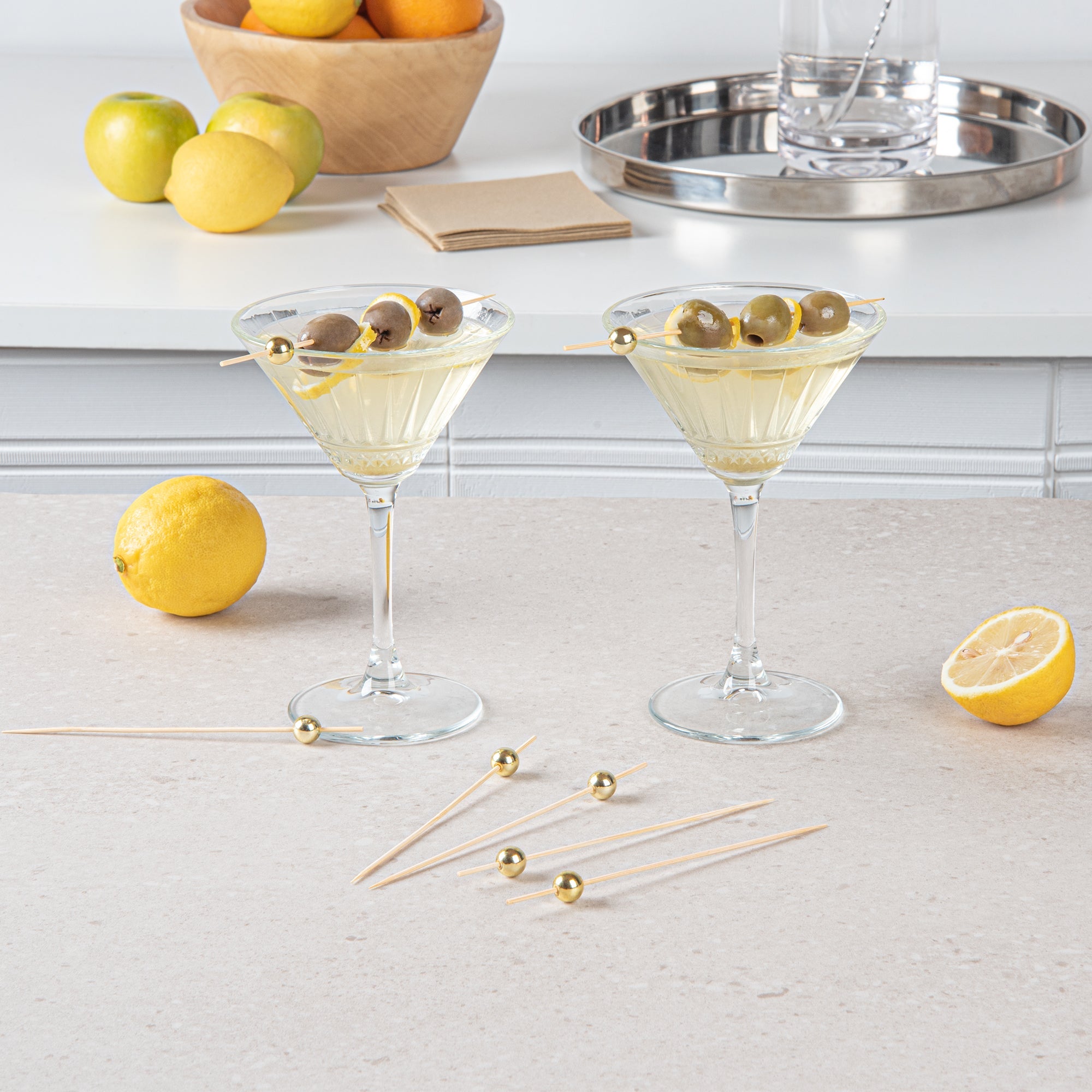 Pixy Gold Bamboo Sphere Skewer - 6" - 1000 count box