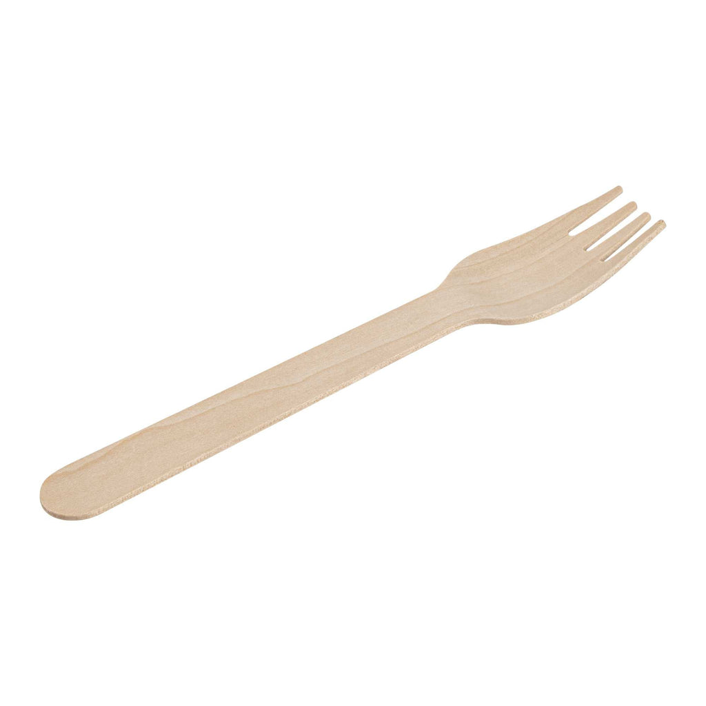 Taipei Natural Wood Fork - 6 1/2" x 1 1/4" x 1/2" - 500 count box