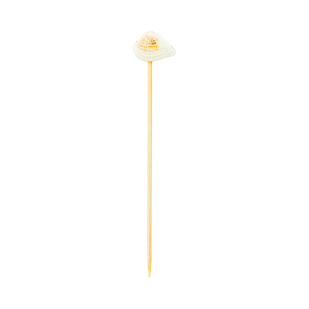 Pixy Natural Bamboo Mini Sea Shell Pick - 4" - 1000 count box
