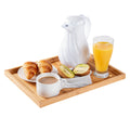 Bambuddha Rectangle Natural Bamboo Tray - Slatted - 14 1/2" x 10 1/2" x 1" - 1 count box