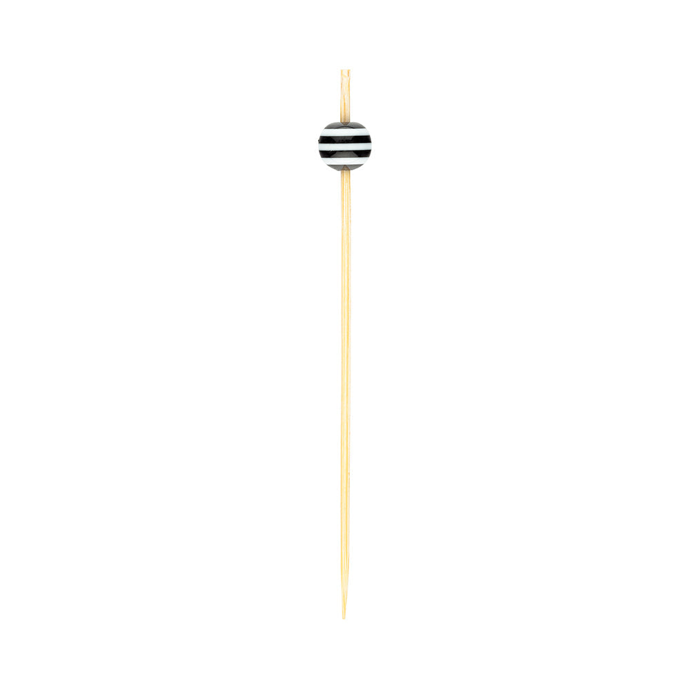 Pixy Black and White Bamboo Tuxedo Pick - 4" - 1000 count box