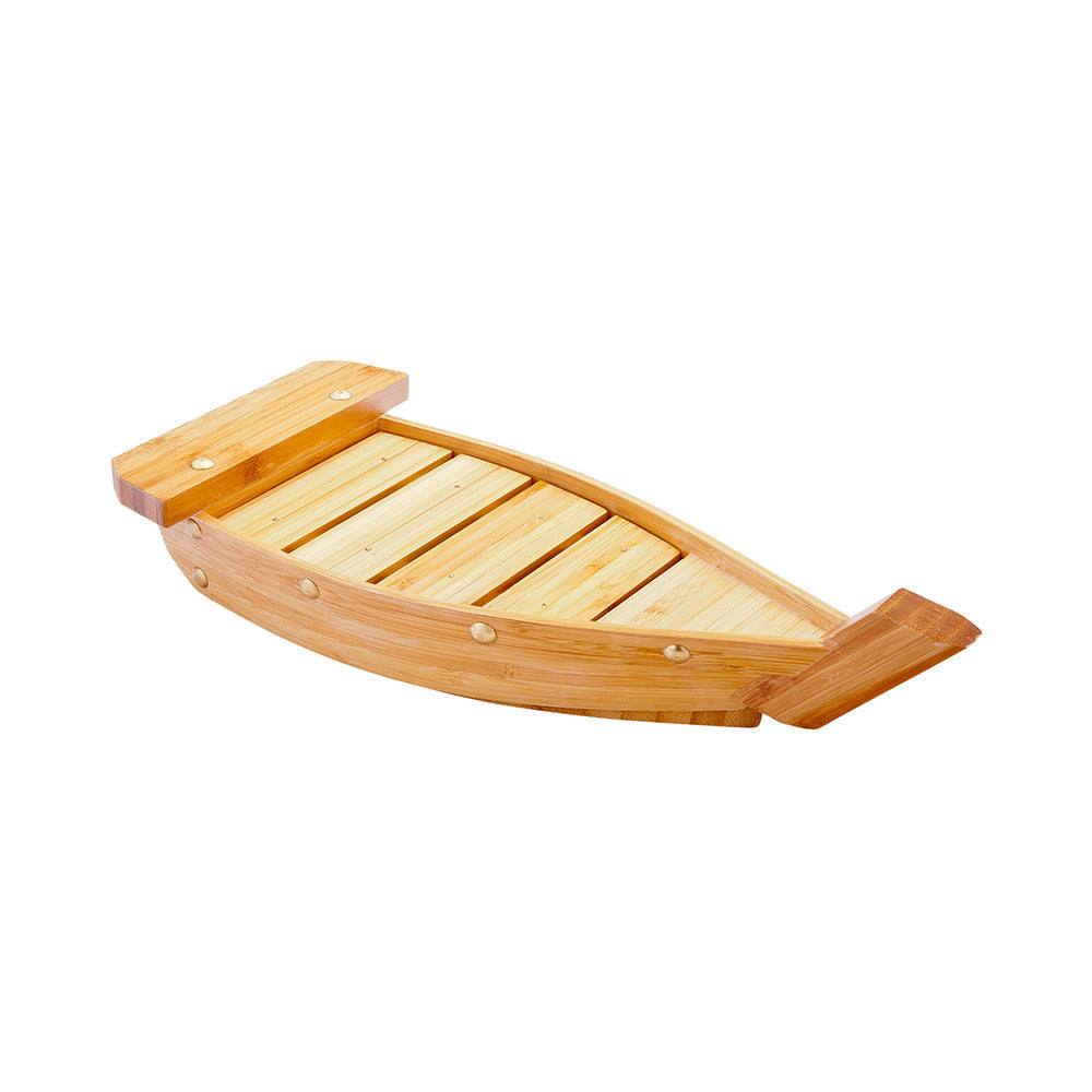 Bambuddha Natural Bamboo Small Sushi Boat - 13" x 4" x 3 1/4" - 1 count box