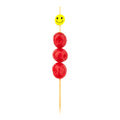 Pixy Yellow and Black Bamboo Smiley Face Skewer - 6" x 1/2" - 1000 count box