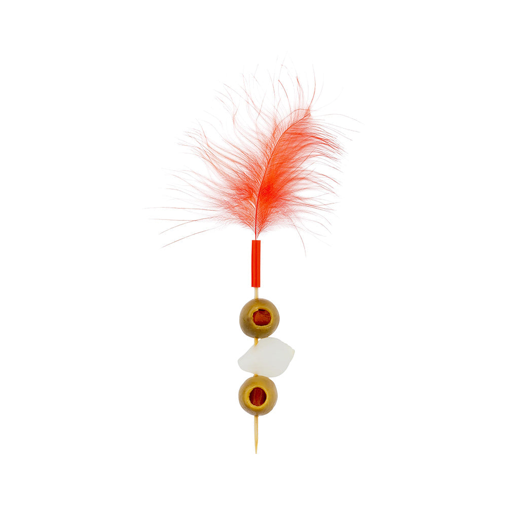 Pixy Assorted Bamboo Fuzzy Wuzzy Feather Skewer - 6" - 500 count box