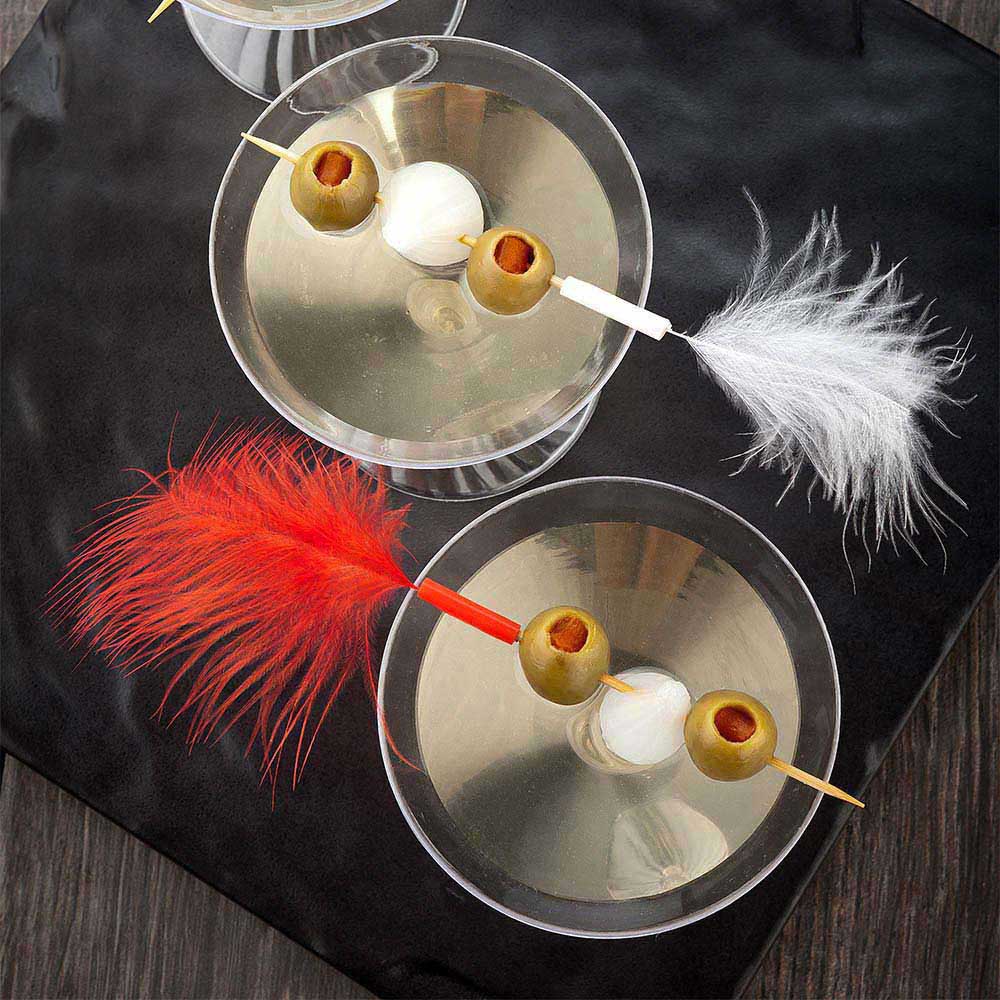 Pixy Assorted Bamboo Fuzzy Wuzzy Feather Skewer - 6" - 500 count box