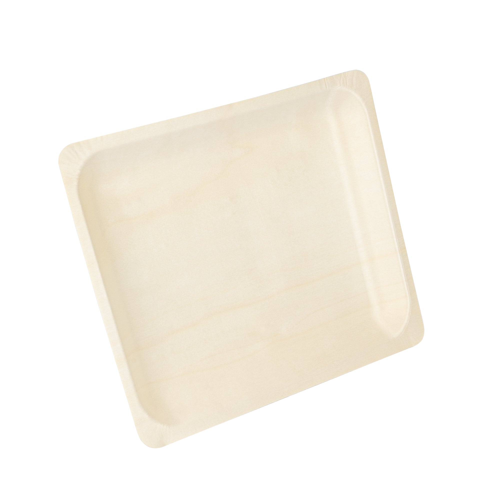 Taipei Rectangle Natural Poplar Plate - 10 1/2'' x 8 1/2'' x 3/4'' - 200 count box