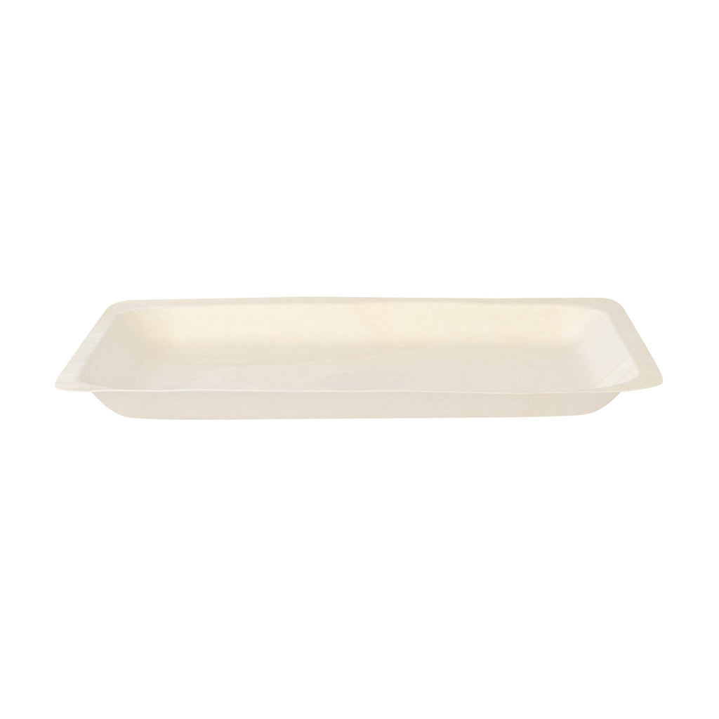 Taipei Rectangle Natural Poplar Plate - 10 1/2'' x 8 1/2'' x 3/4'' - 200 count box
