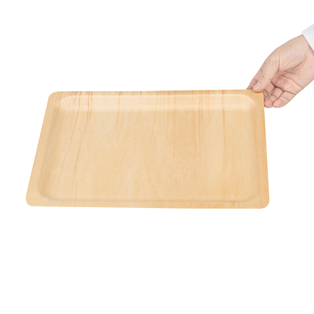 Taipei Rectangle Natural Poplar Plate - 14 1/4'' x 9 3/4'' x 3/4'' - 50 count box