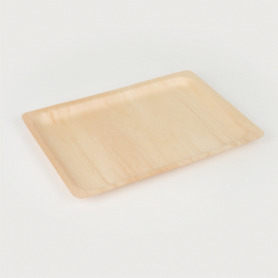 Taipei Rectangle Natural Poplar Plate - 14 1/4'' x 9 3/4'' x 3/4'' - 50 count box