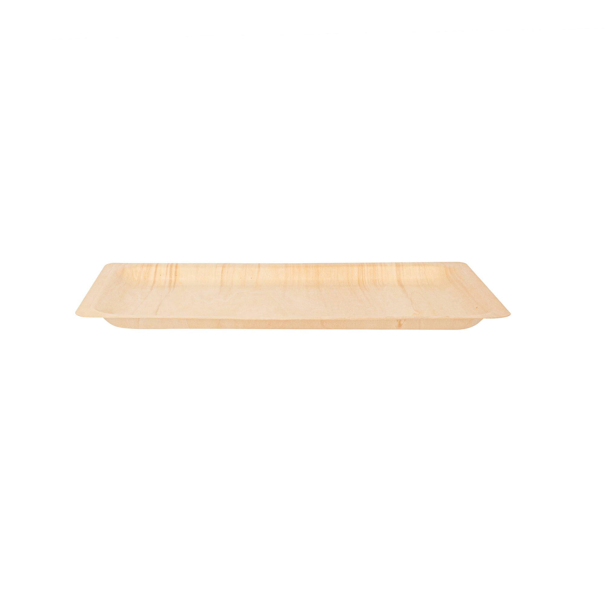 Taipei Rectangle Natural Poplar Plate - 14 1/4'' x 9 3/4'' x 3/4'' - 50 count box