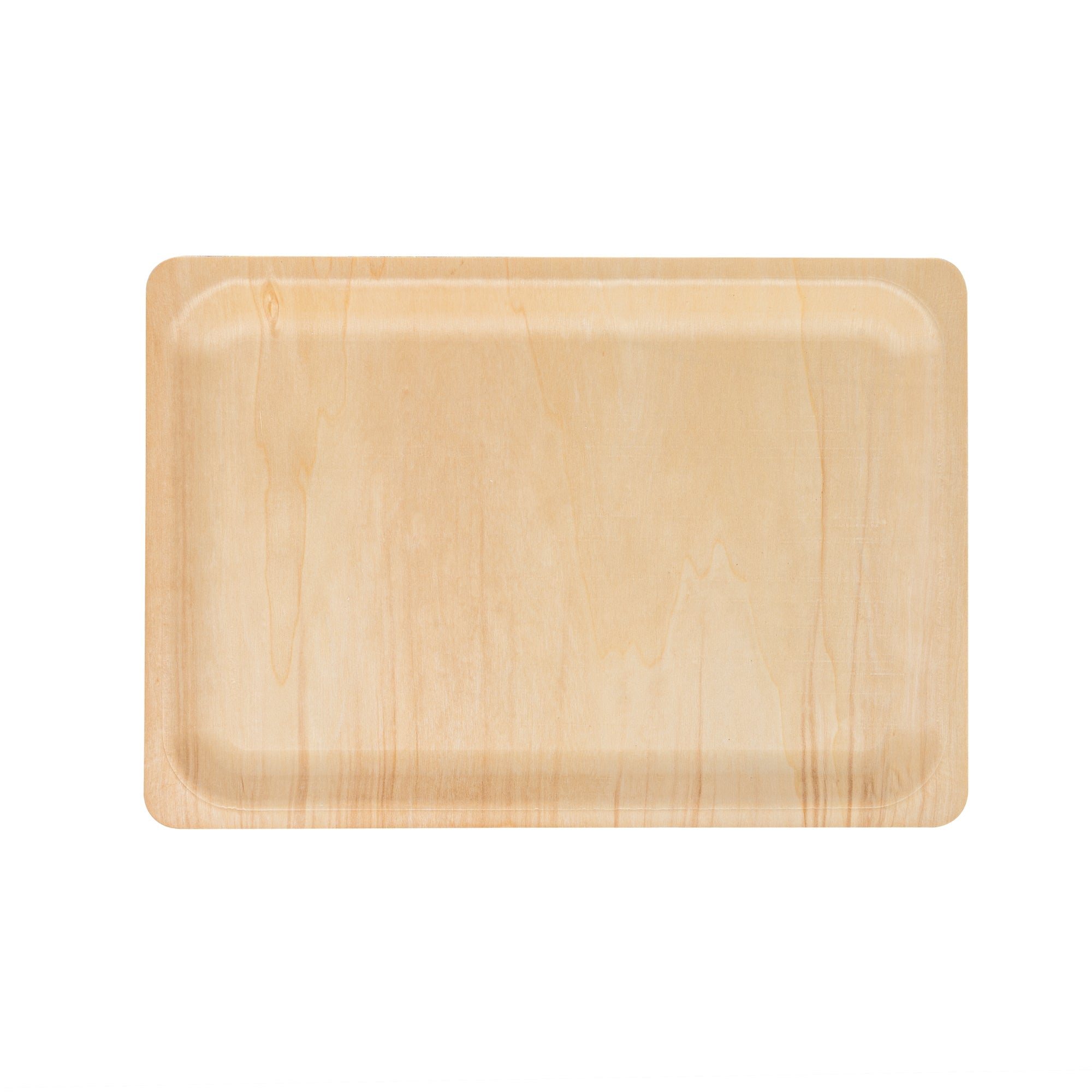 Taipei Rectangle Natural Poplar Plate - 14 1/4'' x 9 3/4'' x 3/4'' - 50 count box