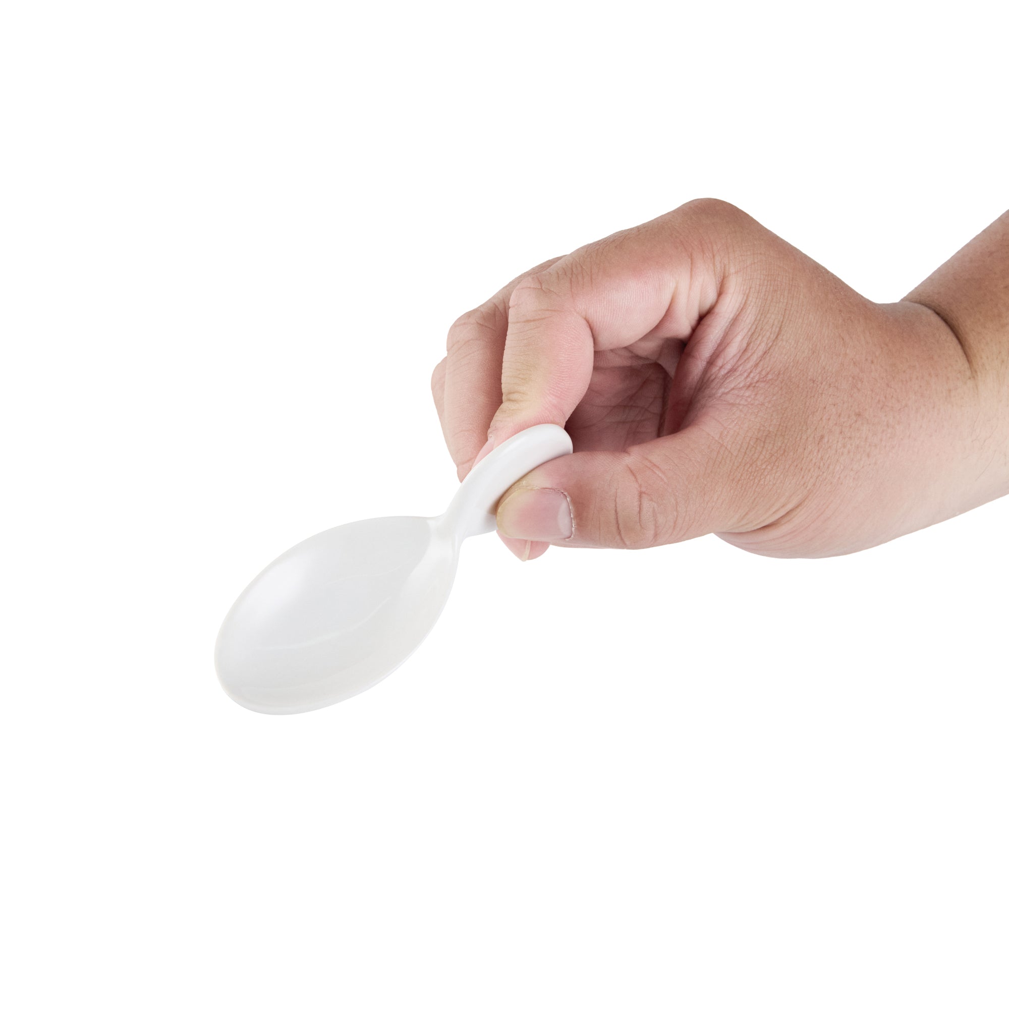 Chef 101 Fish White Porcelain Spoon - 4" x 1 1/2" x 1 1/4" - 10 count box