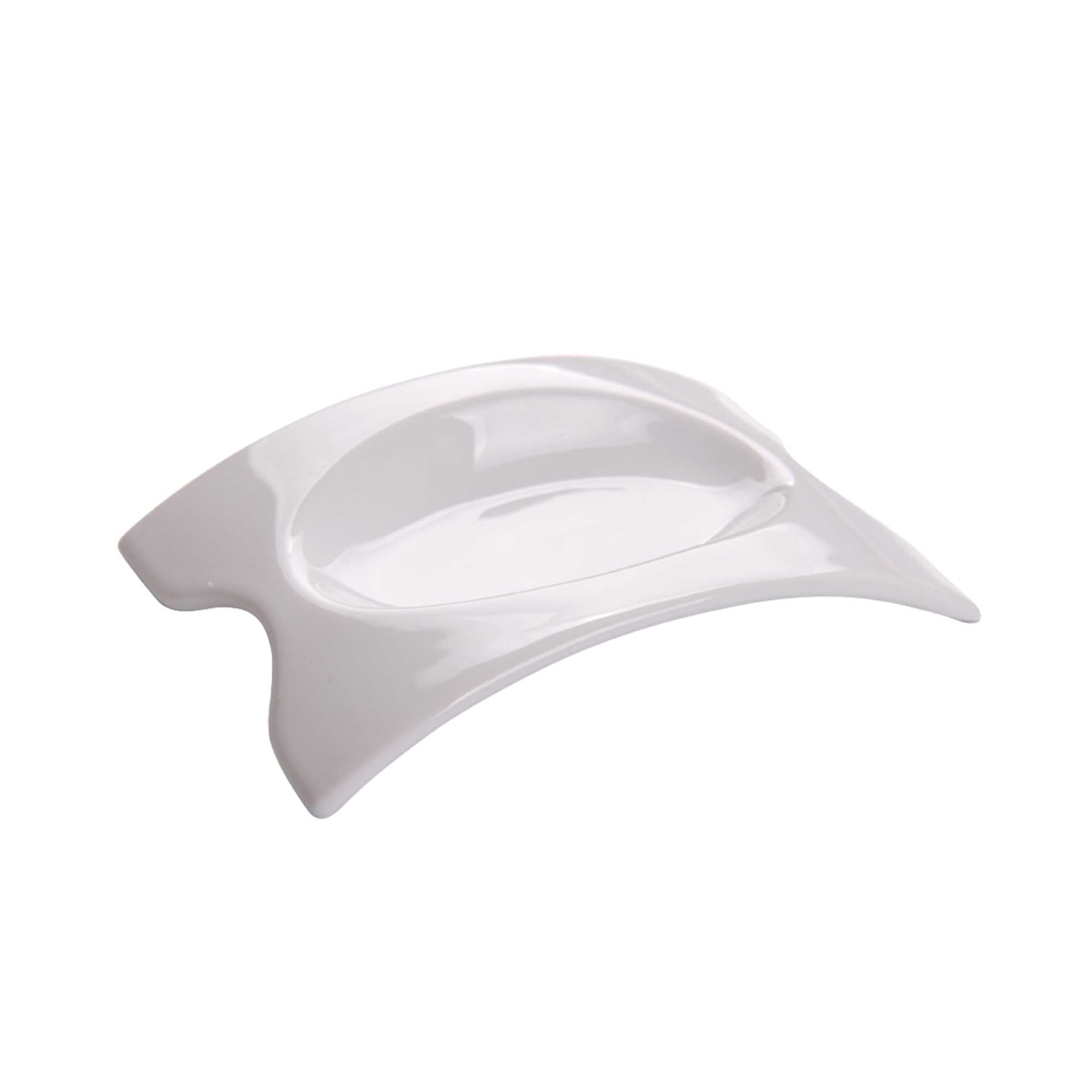 Chef 101 Rectangle White Porcelain Mini Concavo Dish - 4" x 3" x 3/4" - 10 count box