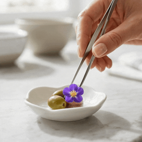 Chef 101 Round White Porcelain Mini Le Fleur Dish - 3" x 3" x 1" - 10 count box