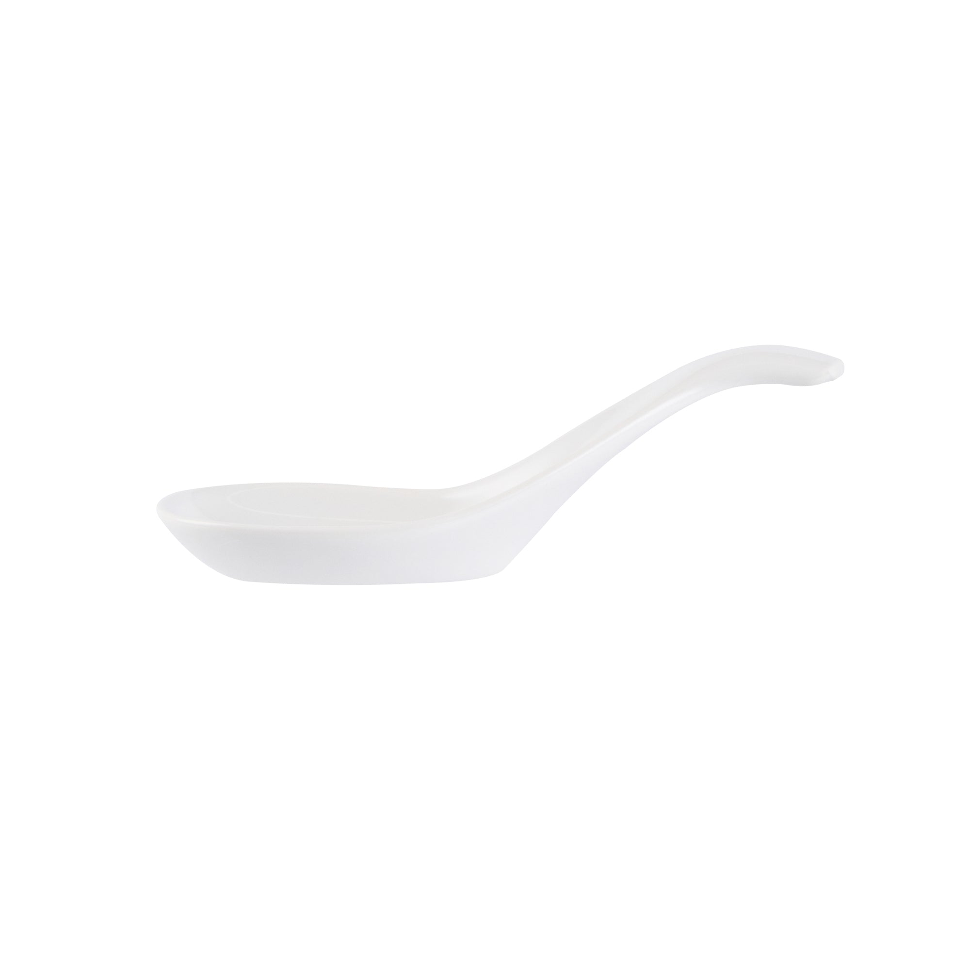 Chef 101 White Porcelain Wave Spoon - 5" x 1 3/4" x 1" - 10 count box