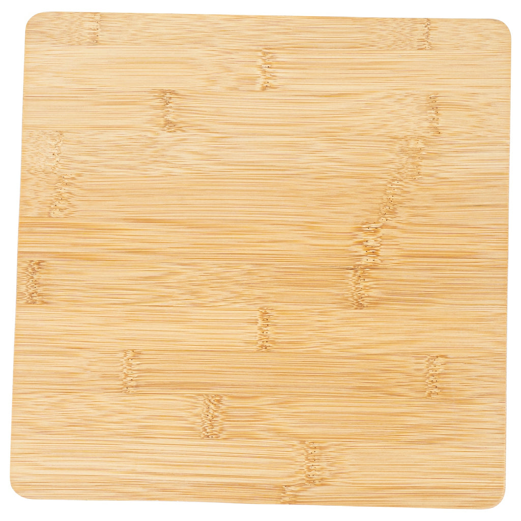 Chef 101 Hamptons Square Bamboo Serving Stand - with Porcelain Base - 9 3/4" x 9 3/4" x 4" - 1 count box