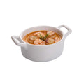 Chef 101 5 oz Oval White Porcelain Mini Oval Casserole Dish - 4" x 2 3/4" x 1 1/2" - 10 count box