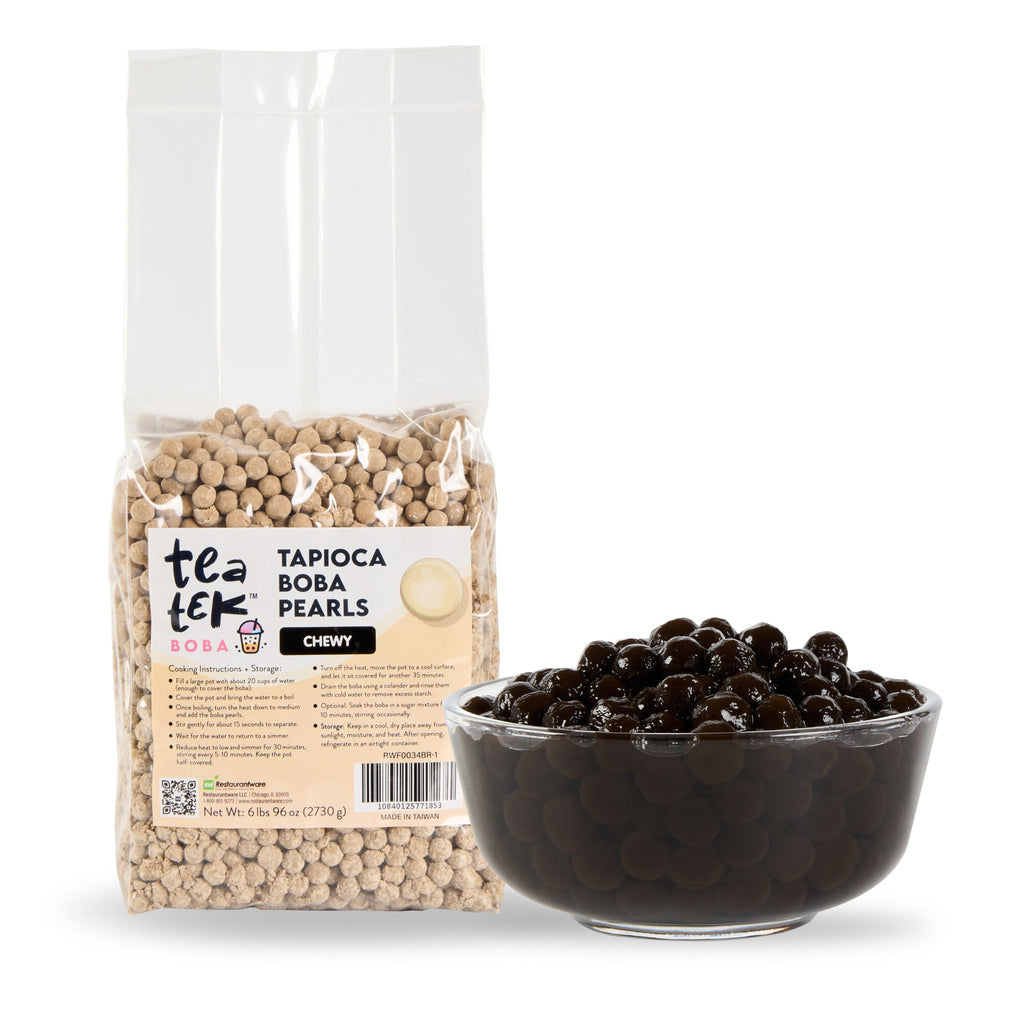 Tea Tek 6 lb Tapioca Boba Pearls - Chewy - 6 count box