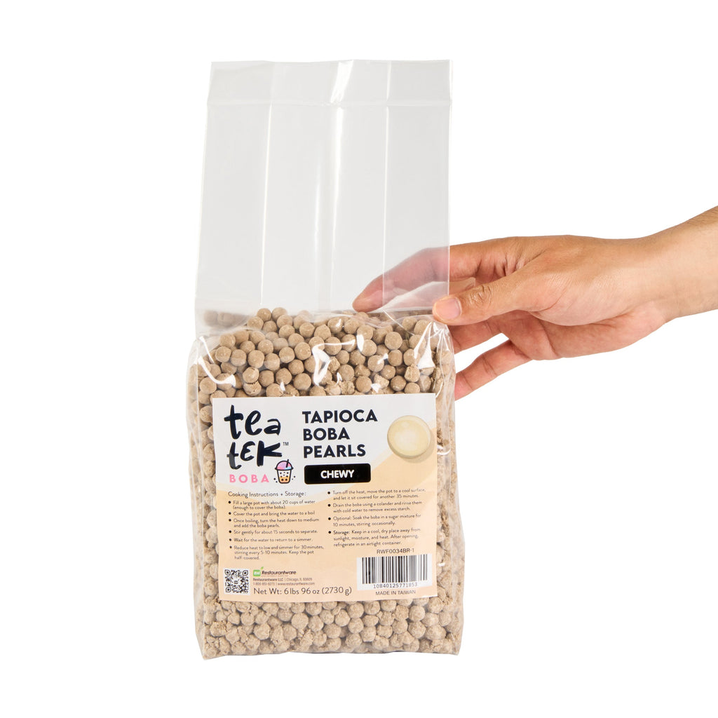 Tea Tek 6 lb Tapioca Boba Pearls - Chewy - 6 count box