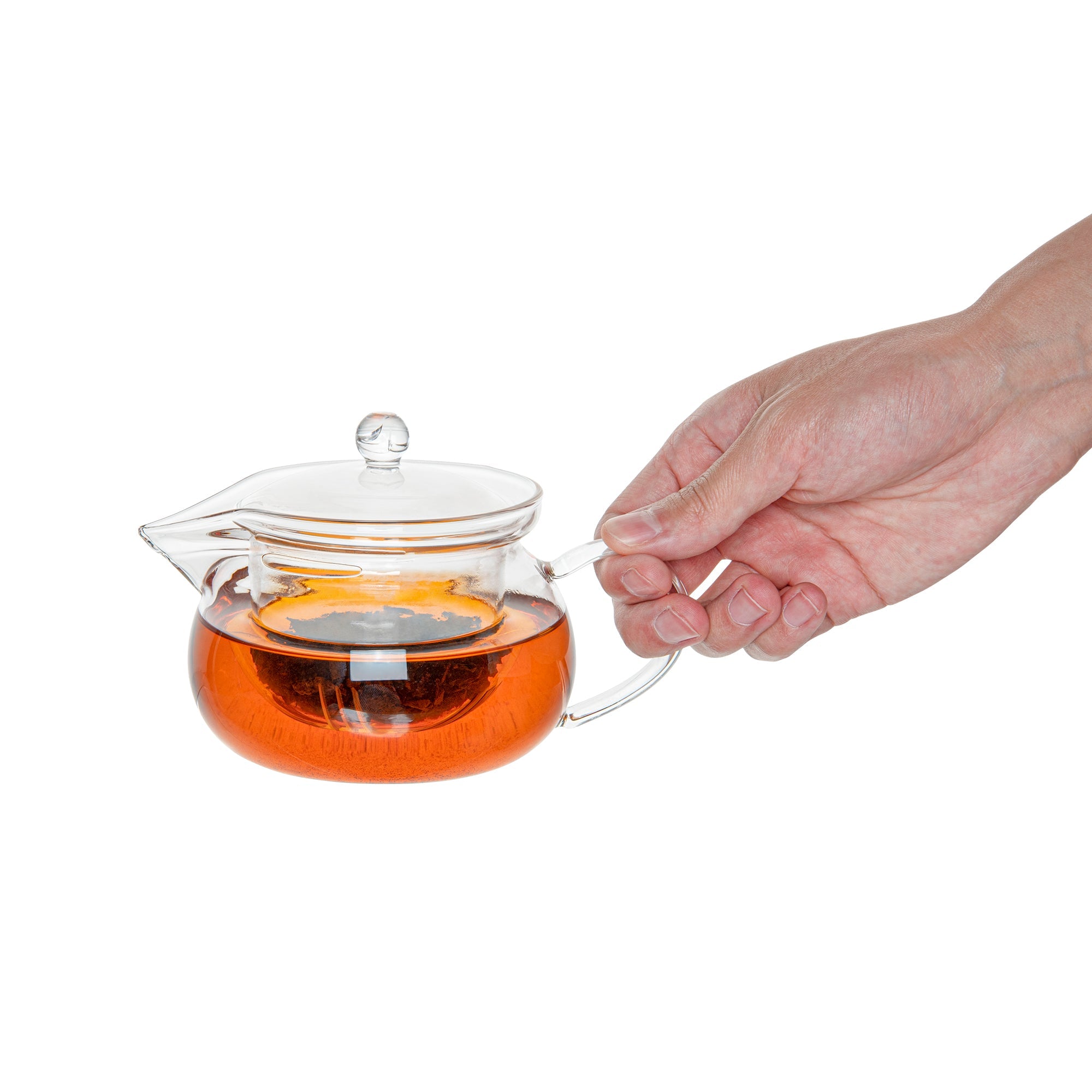 Forma Professional 17 oz Round Glass Teapot - Double Wall - 5 1/4" x 5 1/4" x 5" - 1 count box