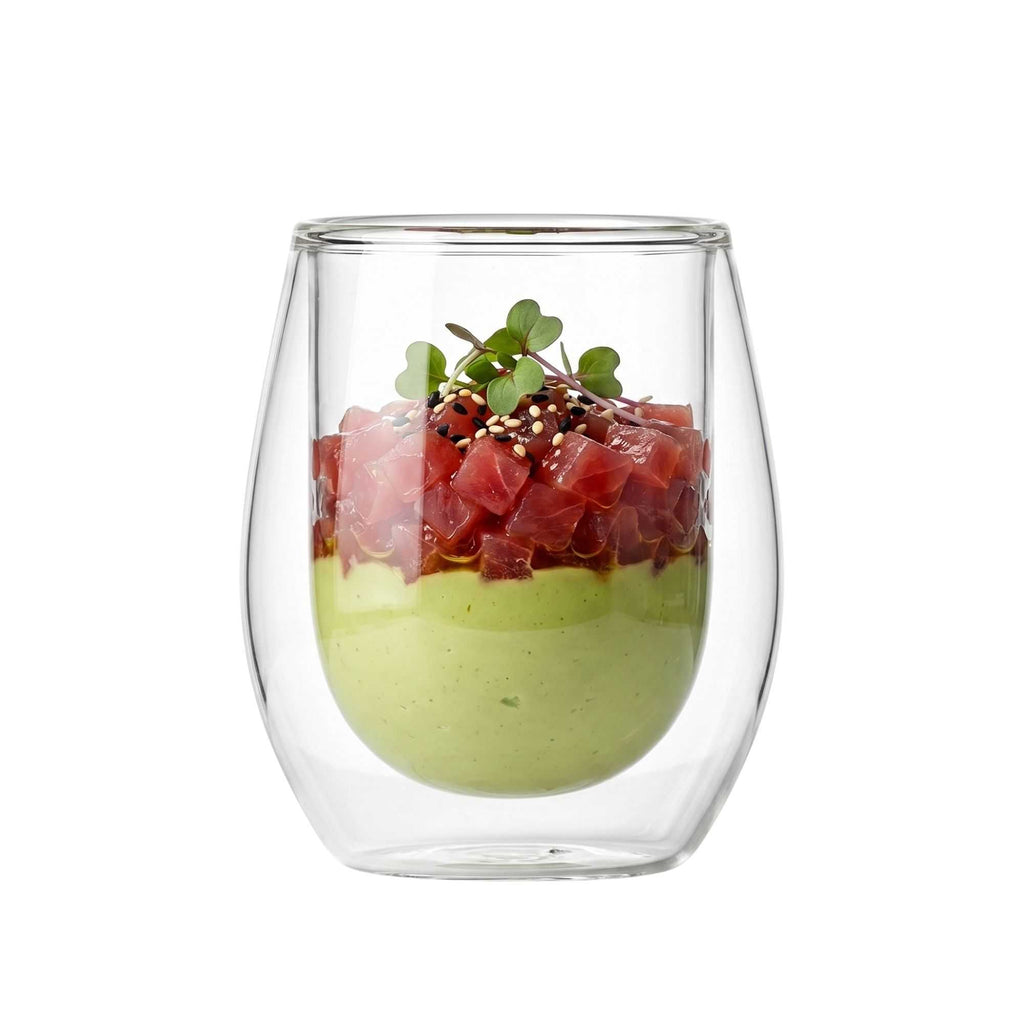 Forma Professional 3 oz Round Appetizer Shot Glass - Double Wall - 2 1/2" x 2 1/2" x 2 3/4" - 10 count box