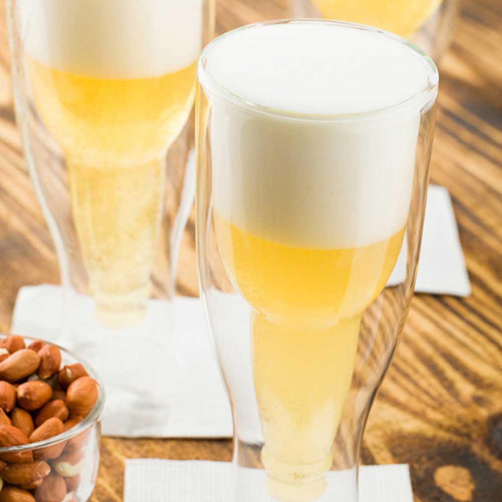 Forma Professional 9 oz Round Pilsner Beer Glass - Double Wall - 3" x 3" x 7" - 10 count box