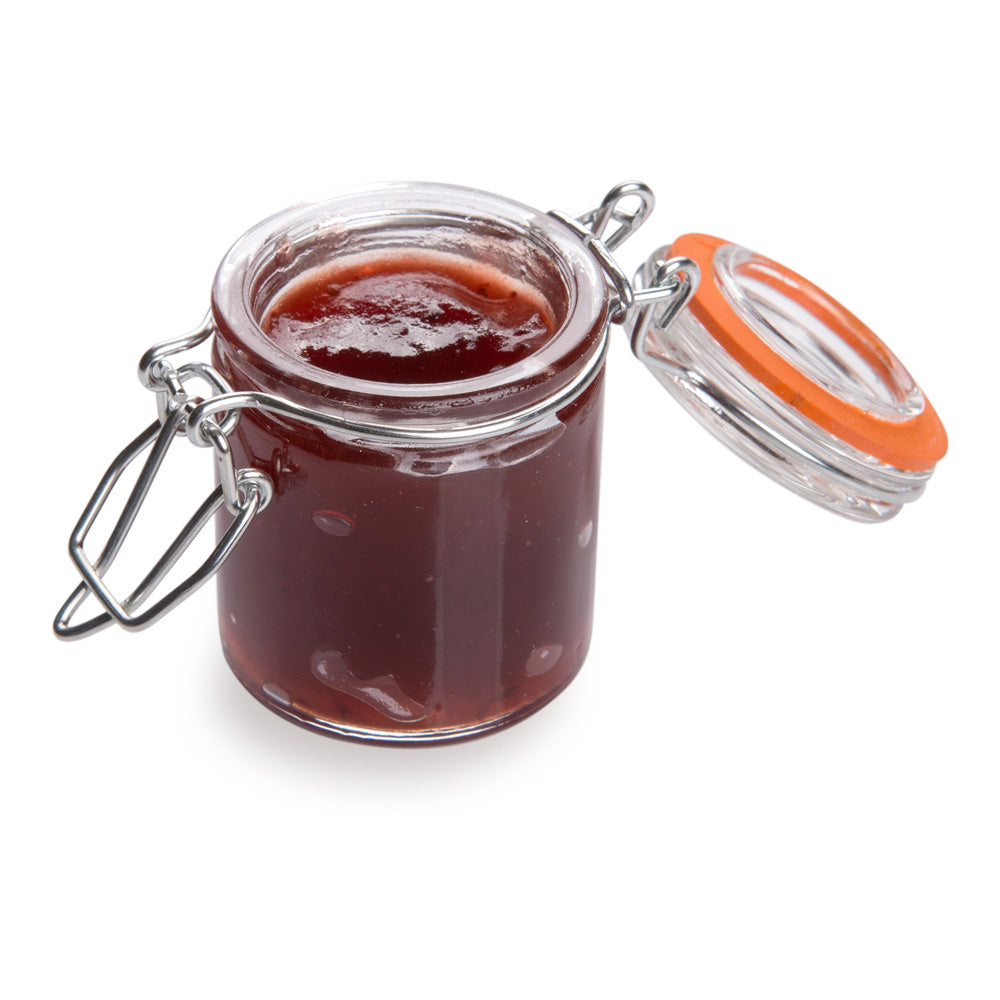 Vetri 2 oz Round Glass Nostalgic Mason Jar - with Clamp Lid - 1 3/4" x 1 3/4" x 2 1/4" - 10 count box