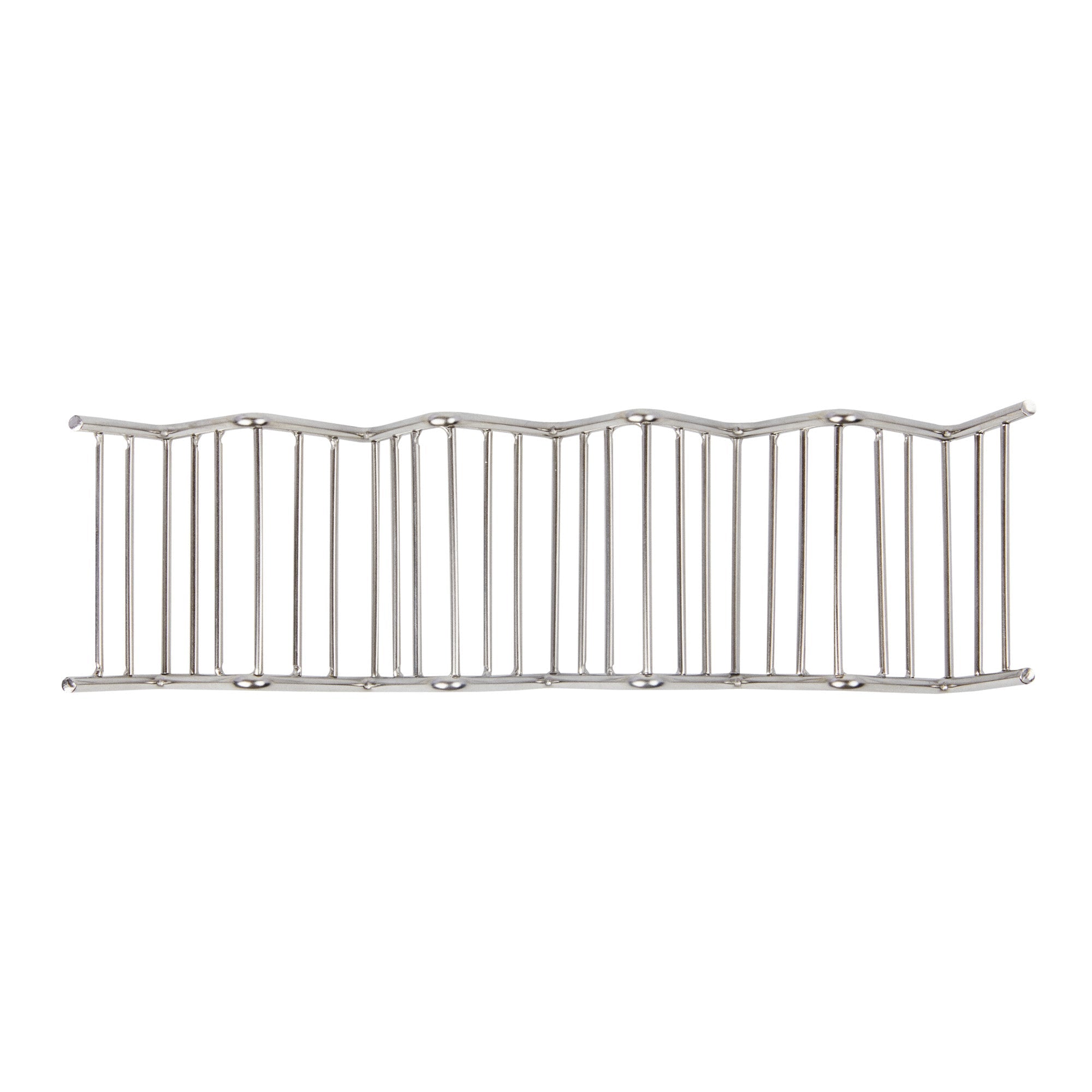 Met Lux Rectangle Silver Stainless Steel Cinque Taco Rack Stand - 5 Tacos - 8 1/4" x 2 1/2" x 1 1/2" - 1 count box