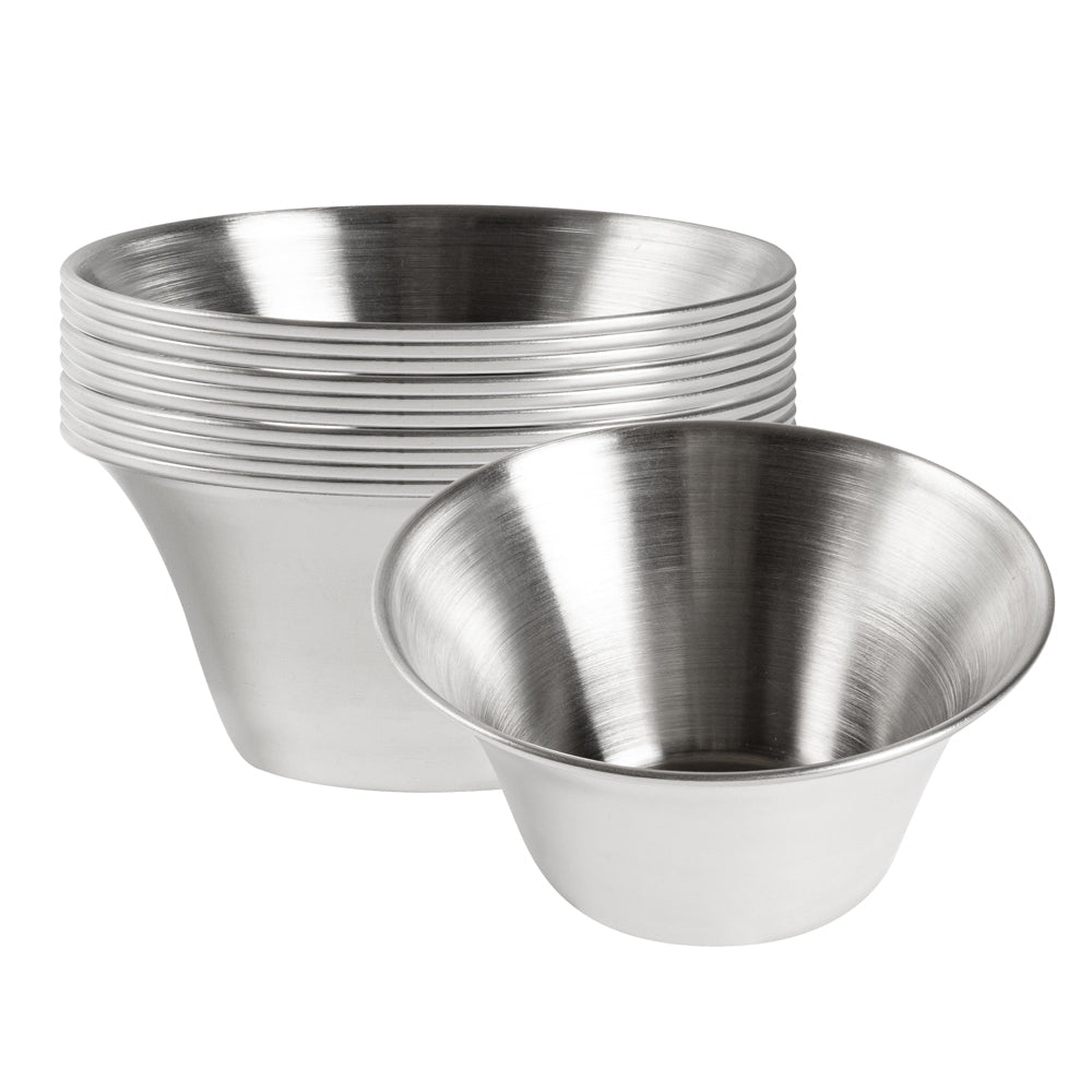 Met Lux 6 oz Stainless Steel Condiment Cup - 3 3/4" x 3 3/4" x 2" - 10 count box
