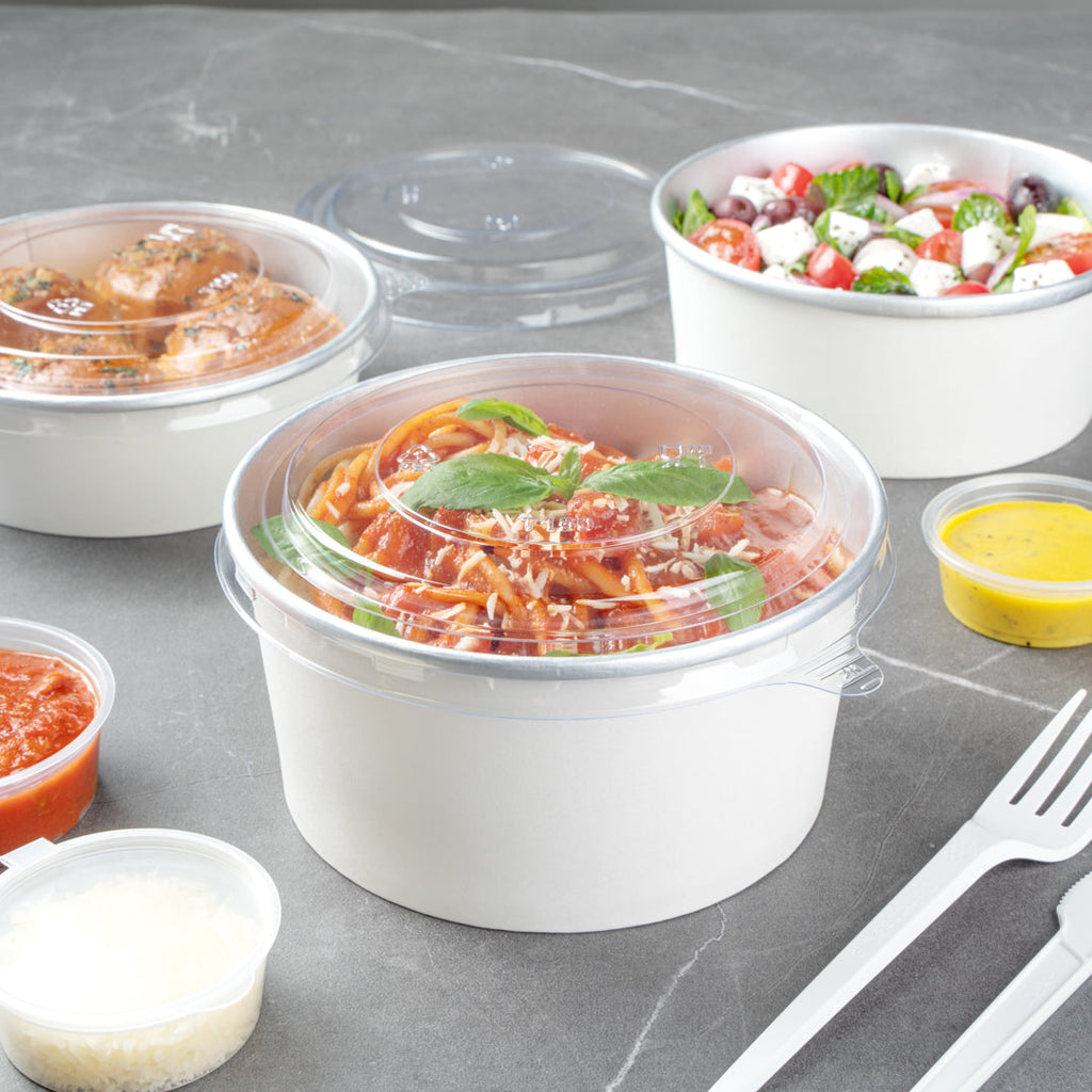 Foil Lux Clear Plastic Take Out Container Lid - Fits 17, 25 and 33 oz - 6" x 6" x 1/4" - 200 count box
