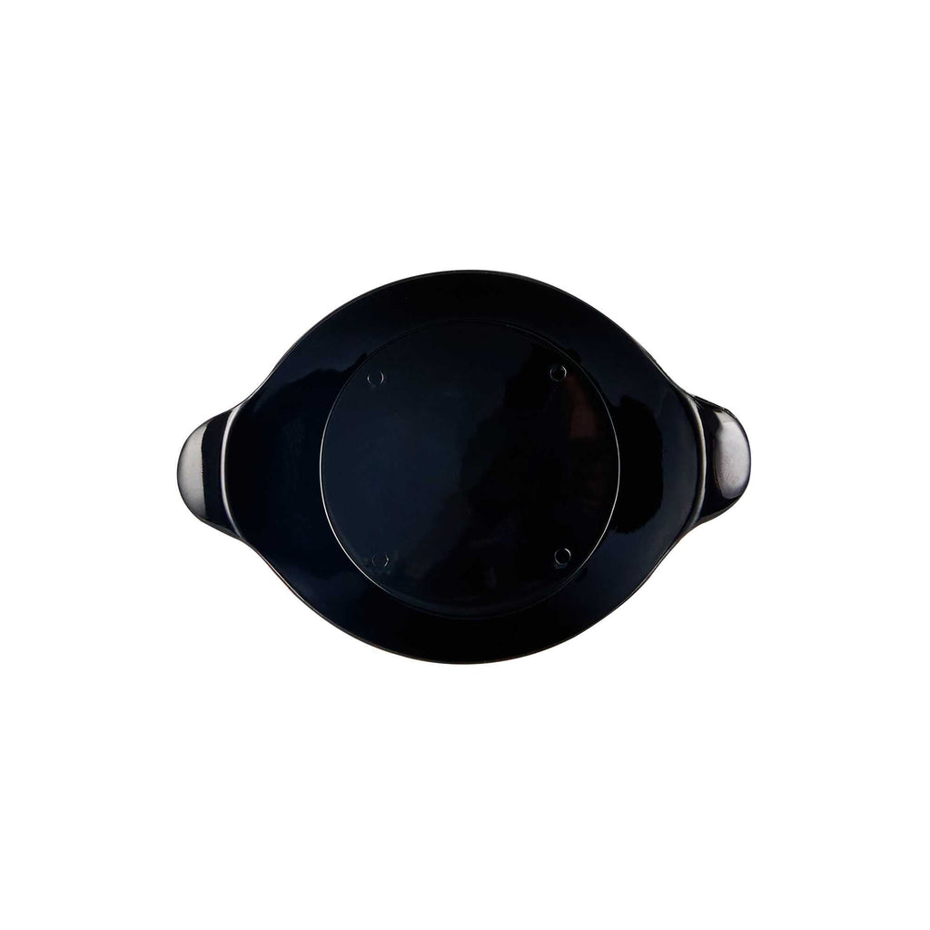 Mini Serve Oval Black Plastic Mini Handled Plate - 3 3/4" x 2 1/2" - 100 count box
