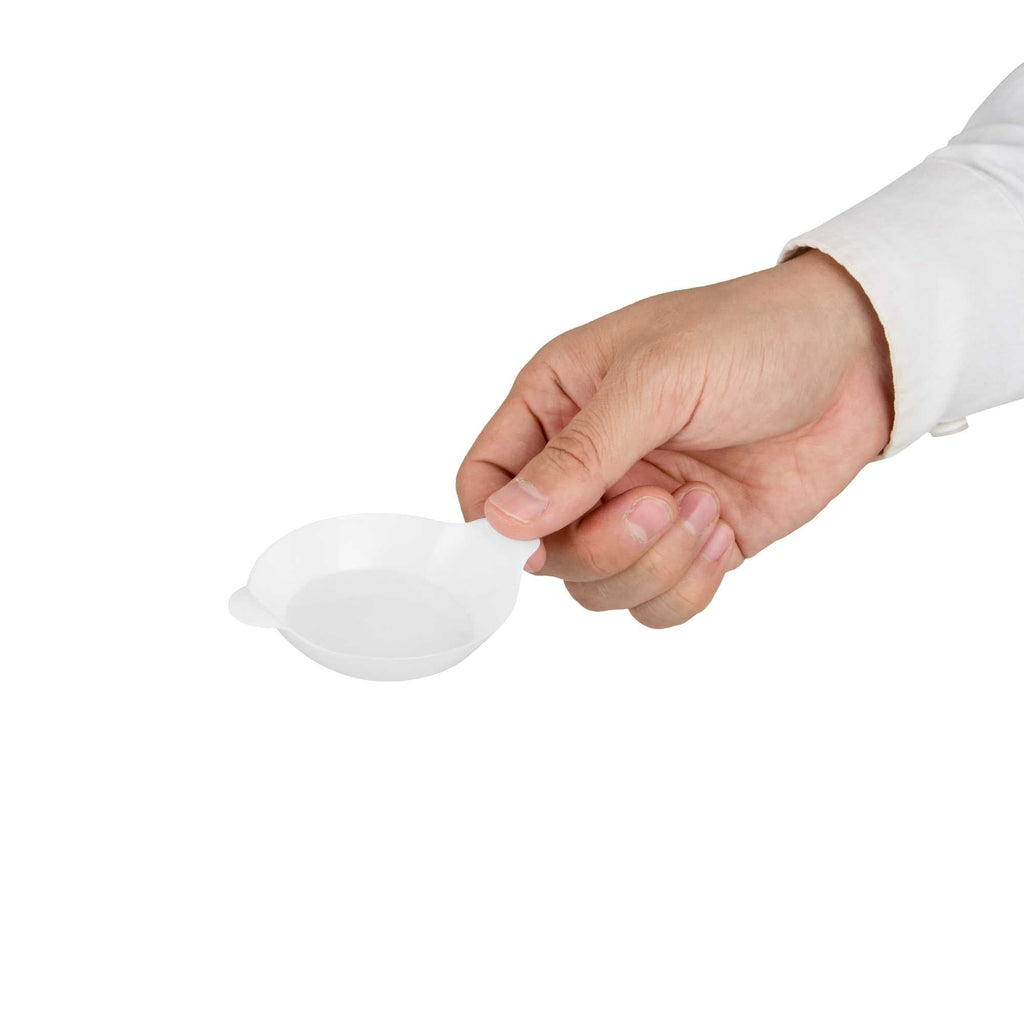 Mini Serve Oval White Plastic Mini Handled Plate - 3 3/4" x 2 1/2" - 100 count box