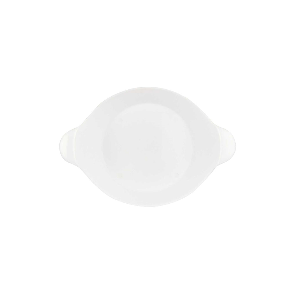 Mini Serve Oval White Plastic Mini Handled Plate - 3 3/4" x 2 1/2" - 100 count box
