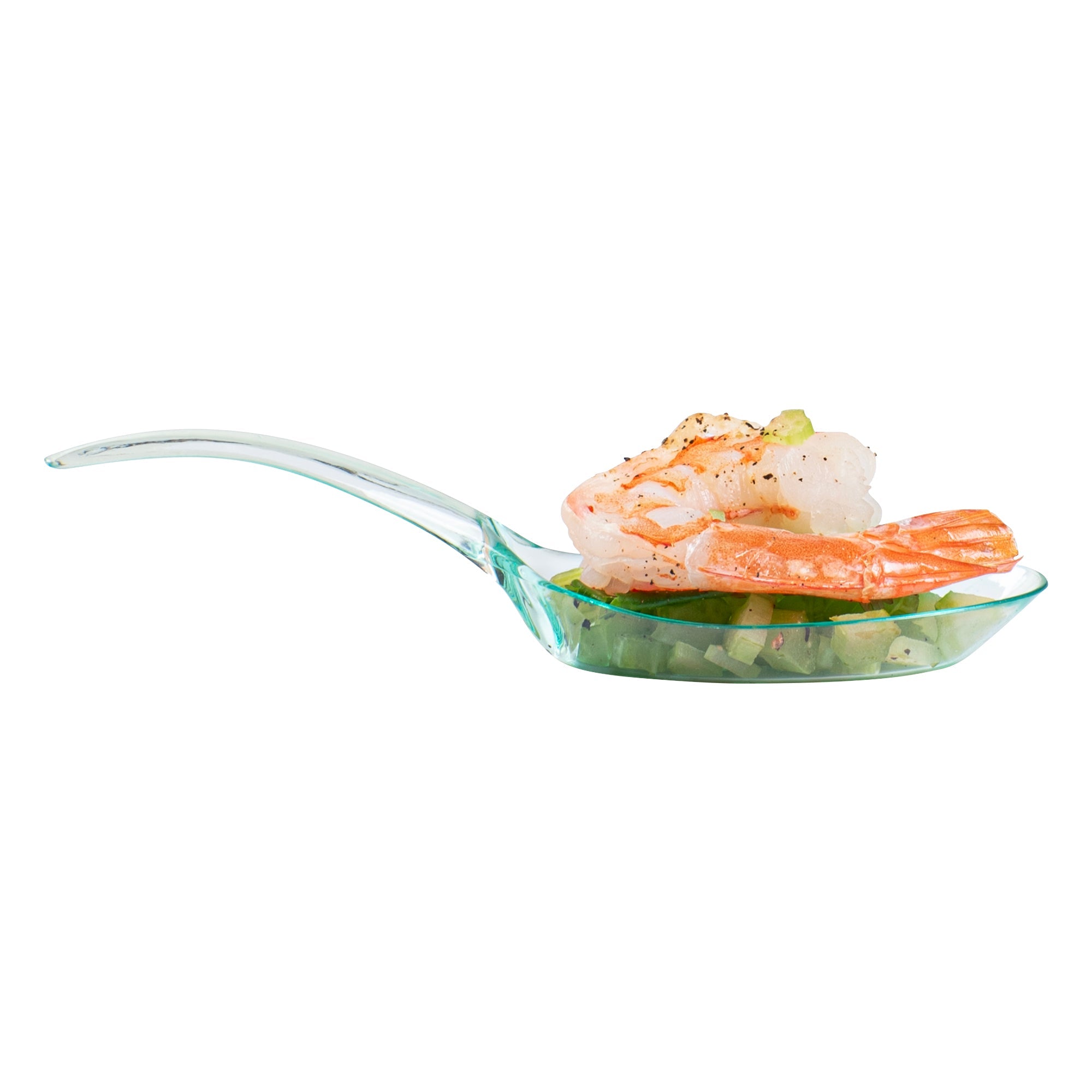 Mini Serve Seagreen Plastic Wave Spoon - 5" x 1 1/2" - 100 count box