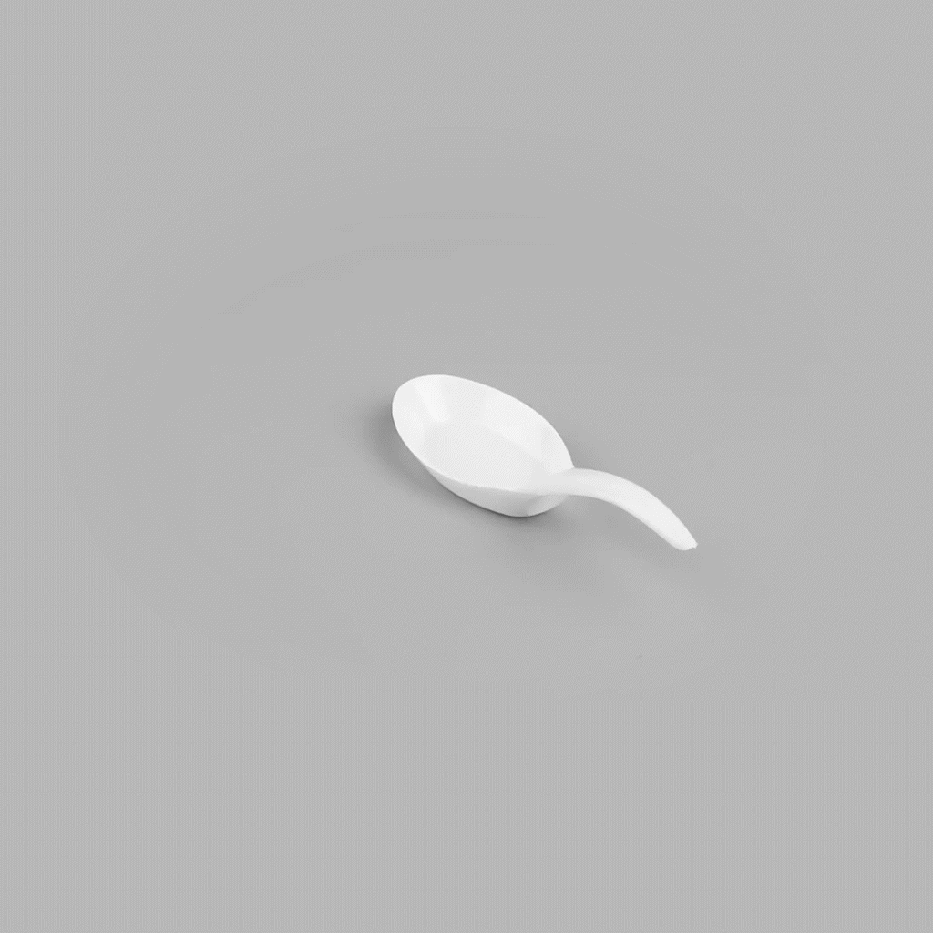 Mini Serve White Plastic Wave Spoon - 5" x 1 1/2" - 100 count box
