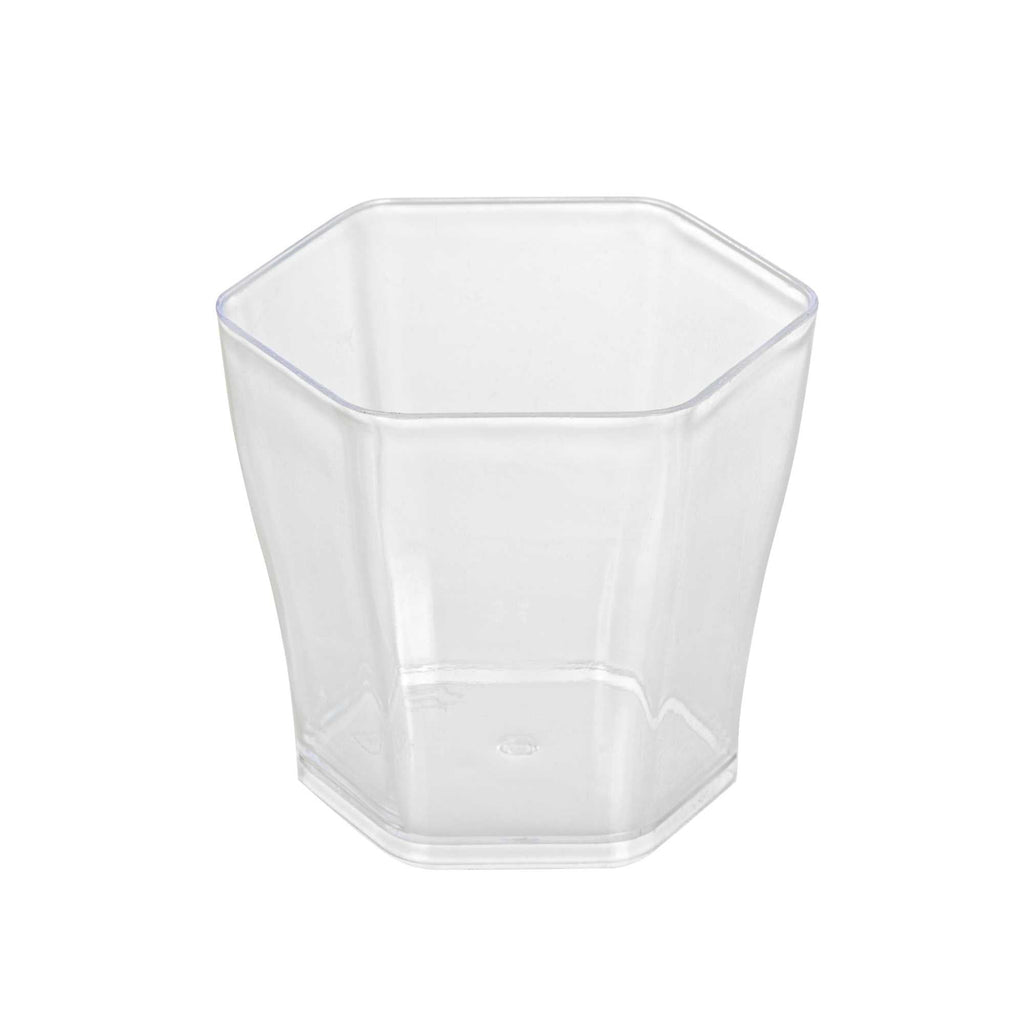 Mini Serve 2 oz Hexagon Clear Plastic Glass - 1 3/4" x 1 3/4" x 1 3/4" - 100 count box