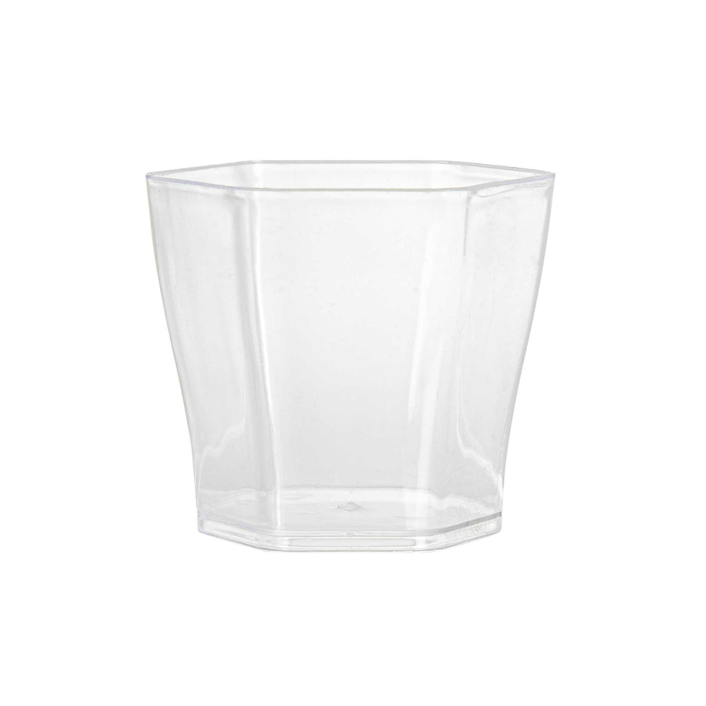 Mini Serve 2 oz Hexagon Clear Plastic Glass - 1 3/4" x 1 3/4" x 1 3/4" - 100 count box
