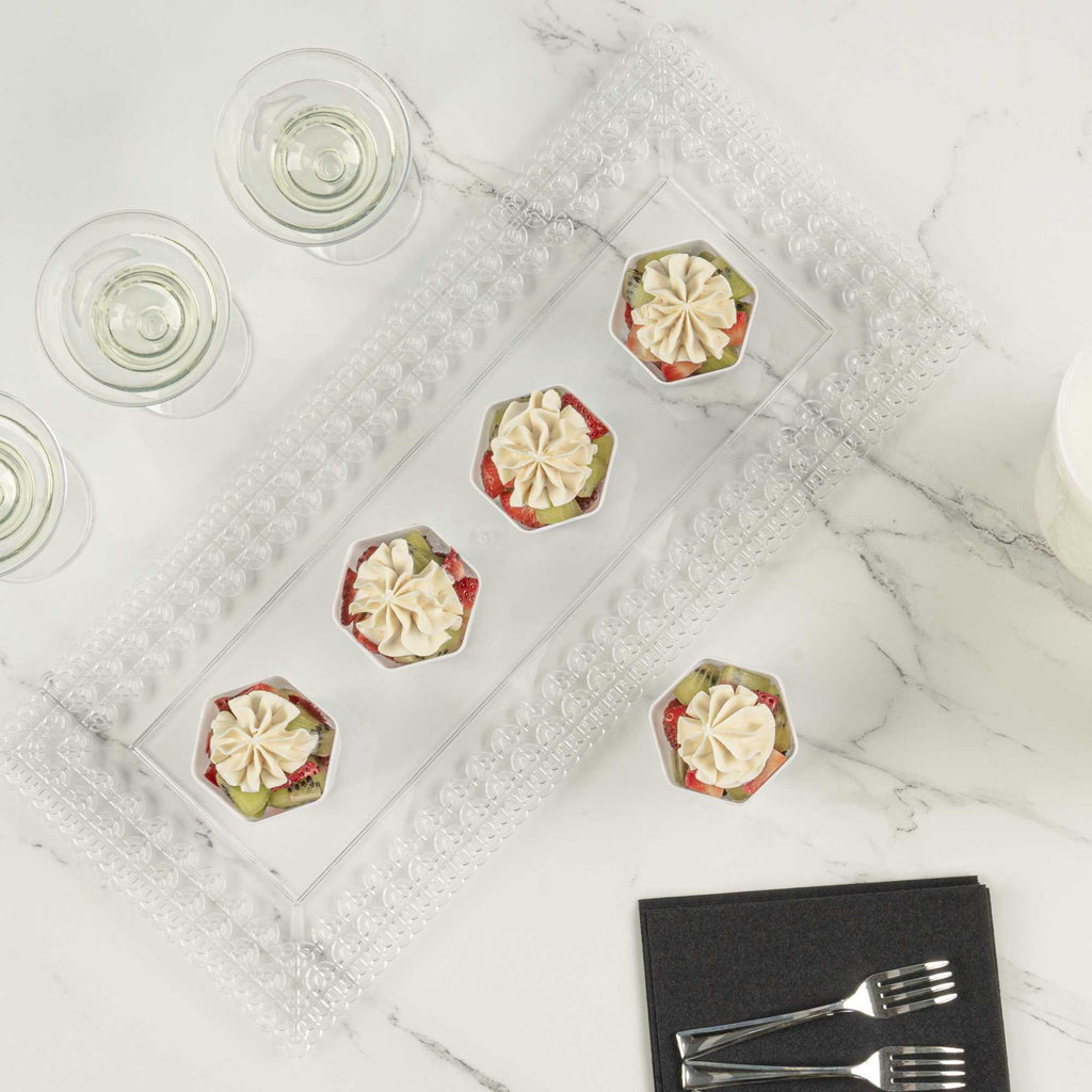 Mini Serve 2 oz Hexagon White Plastic Glass - 1 3/4" x 1 3/4" x 1 3/4" - 100 count box